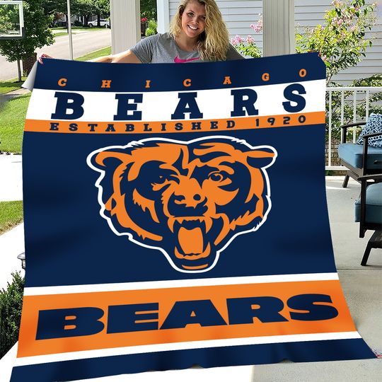 Chicago Bears football Plush Blanket, Soft & Warm