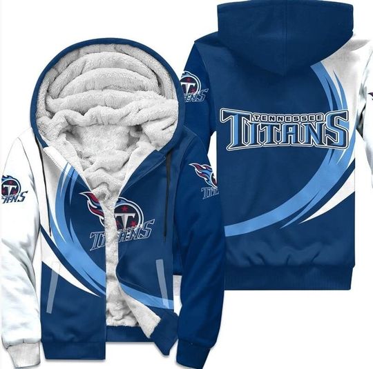 Tennessee Titans Fleece Zip Hoodie, Football Lover Gift, Christmas Gift