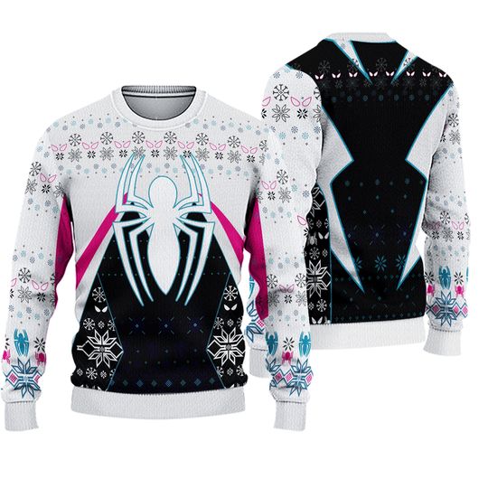 Gwen Spider Ugly Christmas Sweater, Ghost Spider Gwen Stacy Christmas Sweater