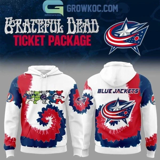 Columbus Blue Jackets Grateful Dead All Over Print 3D Hoodie