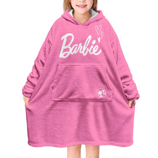Barbie  Snuddie  Hooded Pink Girls Fleece Oversized