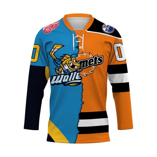 Personalized Toledo Walleye Mix Fort Wayne Komets Design Lace Hockey Shirt