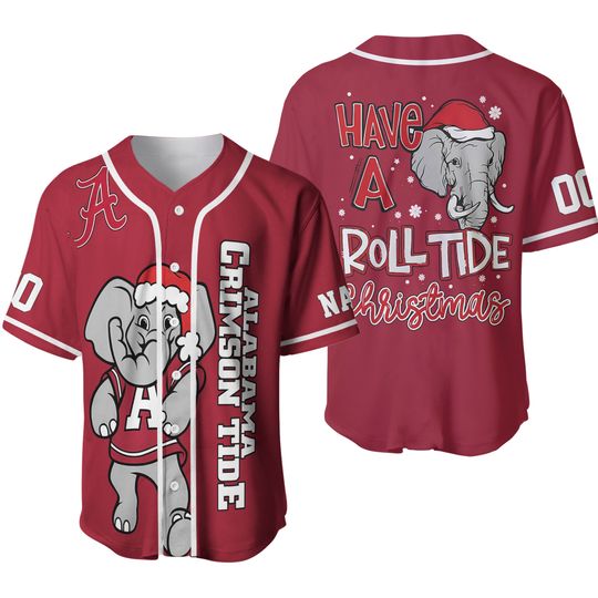Albm Crimson Tide Have A Roll Tide Christmas Custom Baseball Jersey, Gift For Friend, Christmas Gift
