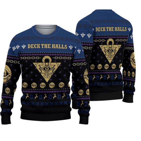 Yugioh Deck the Halls Ugly Christmas Sweater