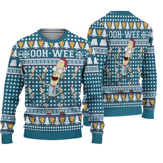 Mr. Poopybutthole Ohh Wee Rick n Rickandmorty Ugly Christmas Sweater FR6H7BER