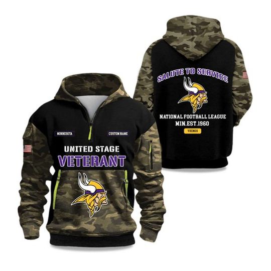Minnesota Vikings Football Team Tactical Hoodie