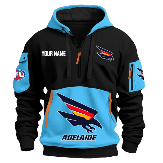 Adelaide Crows Australian Football League Logo Hoodie Half Zipper