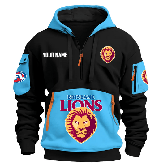 Brisbane Lions Australian Football League Logo Hoodie Half Zipper