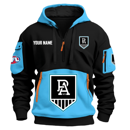 Port Adelaide Power Australian Football League Logo Hoodie Half Zipper