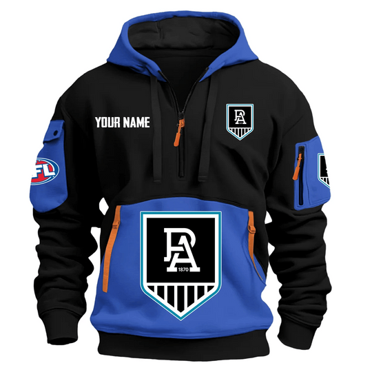 Port Adelaide Power Australian Football League Logo Hoodie Half Zipper