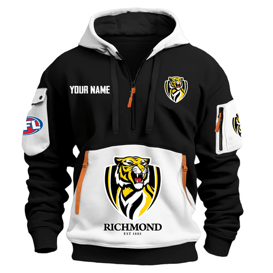 Richmond Tigers Australian Football League Logo Hoodie Half Zipper