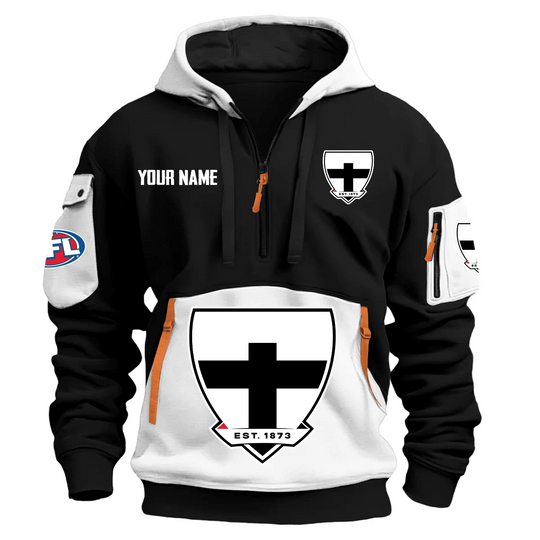 St Kilda Saints Australian Football League Logo Hoodie Half Zipper