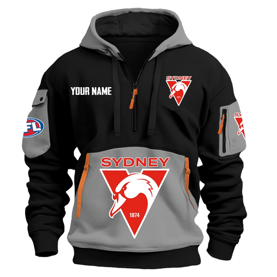 Sydney Swans Australian Football League Logo Hoodie Half Zipper