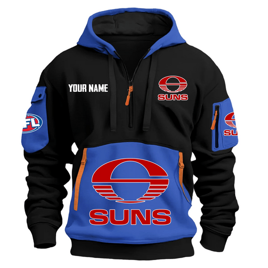Gold Coast SUNS Australian Football League Logo Hoodie Half Zipper