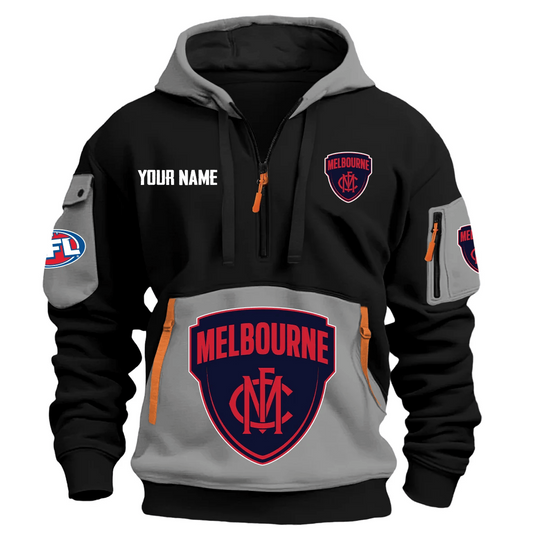 Melbourne Demons Australian Football League Logo Hoodie Half Zipper