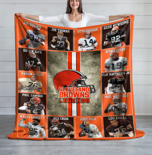 Cleveland Browns Football Fleece Blanket, Game Day, Christmas Gift, Gift For Fan, Father