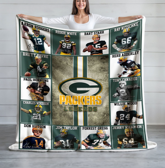 Green Bay Packers Football Fleece Blanket, Game Day, Christmas Gift, Gift For Fan, Father