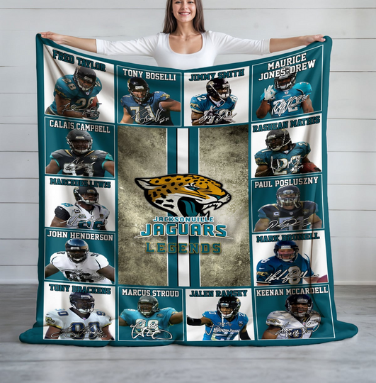 Jacksonville Jaguars Football Fleece Blanket, Game Day, Christmas Gift, Gift For Fan, Father