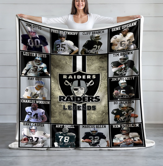 Las Vegas Raiders Football Fleece Blanket, Game Day, Christmas Gift, Gift For Fan, Father