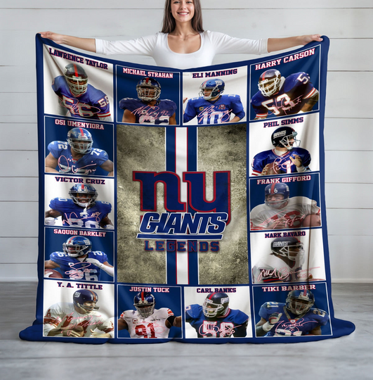New York Giants Football Fleece Blanket, Game Day, Christmas Gift, Gift For Fan, Father