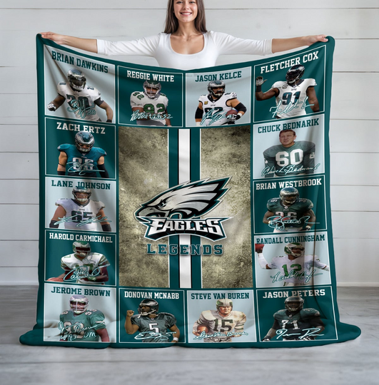 Philadelphia Eagles Football Fleece Blanket, Game Day, Christmas Gift, Gift For Fan, Father