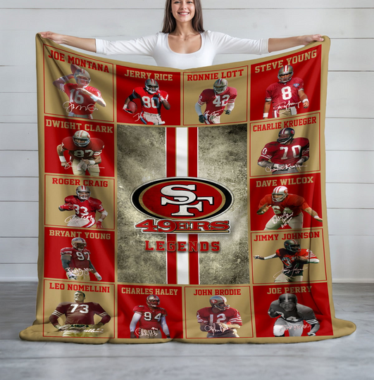 San Francisco 49ers Football Fleece Blanket, Game Day, Christmas Gift, Gift For Fan, Father