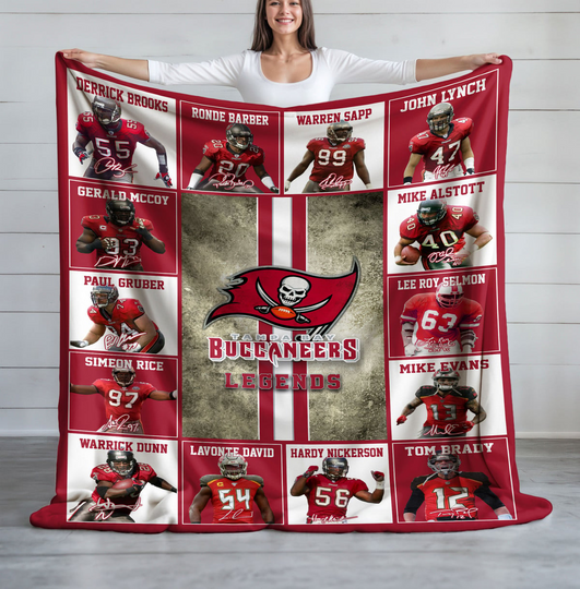 Tampa Bay Buccaneers Football Fleece Blanket, Game Day, Christmas Gift, Gift For Fan, Father