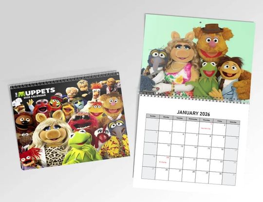 The Muppet 2026 Wall Calendar, Kermit Klein TV Show Merch, Home Office Decor