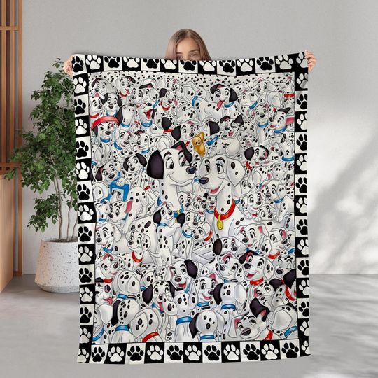 101 Dalmatians Dog Blanket, 101 Dalmatians Fleece Blanket, 101 Dalmatians Gifts, Dalmatian Throw Blanket, 101 Dalmatians Blanket