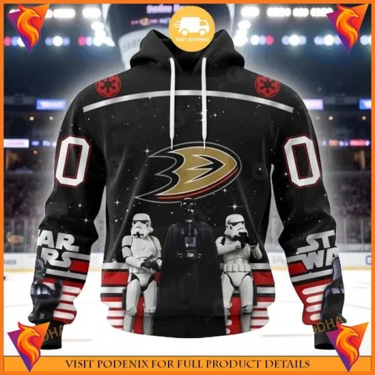 Discover Anaheim Ducks x Star Wars Darth Vader Personalized All Over Print 3D Hoodie