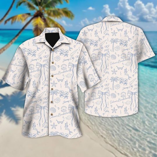Discover Custom Mermaid Bachelorette Hawaiian Shirt, Personalized Mermaid Beach Bachelorette Hawaiian Shirt, Coastal Bachelorette Tropical Bach Party