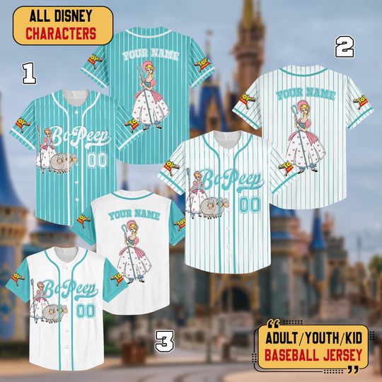 Discover Personalized Disney Toy Story Bo Peep Baseball Jersey, Custom Name Kids, Youth, Adult Disney Baseball Jersey, Disney Toy Story, Gift For Fan