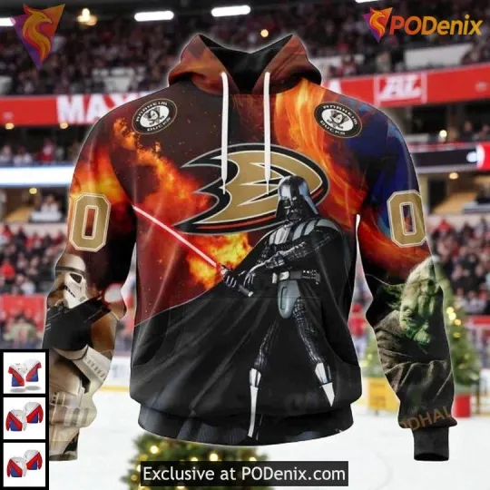 Anaheim Ducks x Star Wars Darth Vader Personalized All Over Print 3D Hoodie