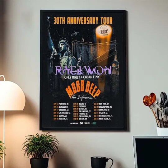 Mobb Deep The Infamous 30 Anniversary Tour 2025 North American City Dates Poster