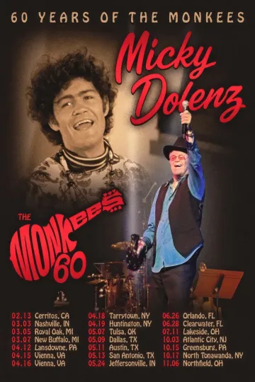 Discover Micky Dolenz - 60 Years of The Monkees Tour 2026 Poster