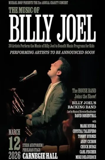 Billy Joel Mar 12 2026 Carnegie Hall Stern Auditorium Tour Poster