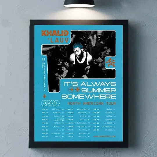 Discover Khalid And Lauv It’s Always Summer Somewhere North American Tour 2026 Poster