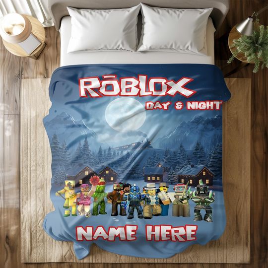 Discover Personalized Roblox Blanket, Custom Name Gamer's Fan Throw, Gift For Grandson - Kids