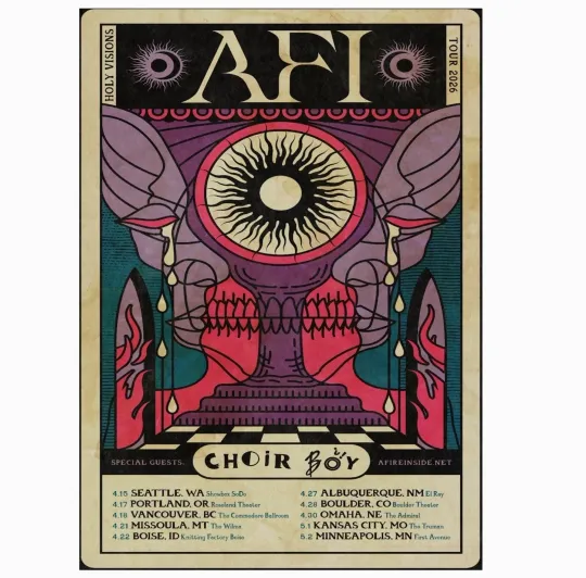 Discover AFI Announce Spring 2026 North American Tour Poster
