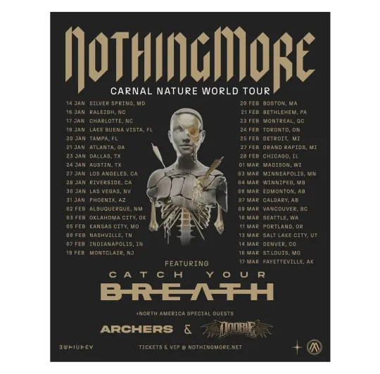 Discover Nothing More Add More Dates To Early 2026 North American Tour Poster