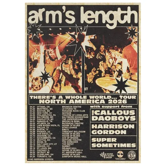 Discover Arms Length North America Tour Poster 2026