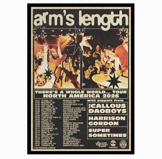 Discover Arm’s Length North America Tour 2026 Poster