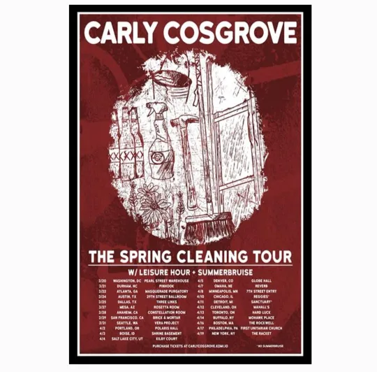 Discover Carly Cosgrove The Spring Cleaning Tour 2026 Poster