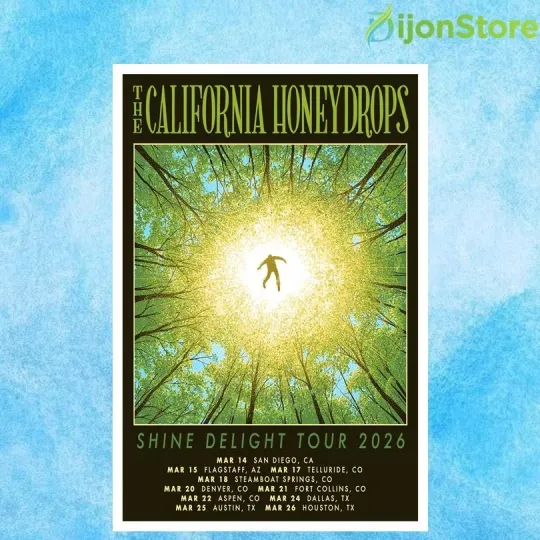 Discover The California Honeydrops 2026 Shine Delight Tour Poster Home Decor