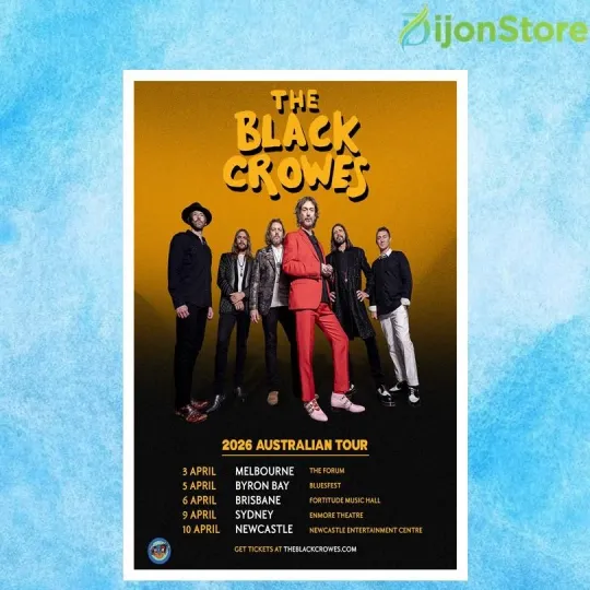 Discover The Black Crowes Australia 2026 Tour Poster Home Decor, Wall Art, Fan Gift