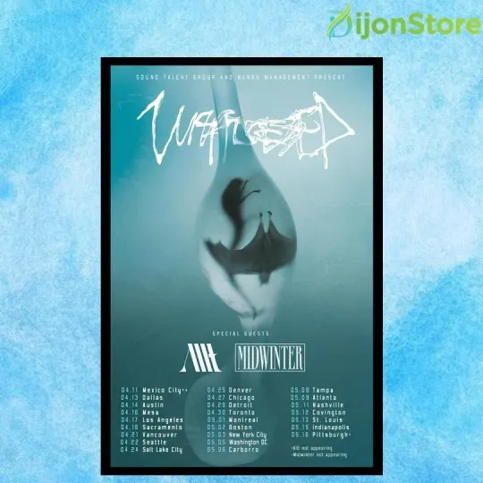 Discover Unprocessed Angel North America Tour 2026 Poster Home Decor, Wall Art