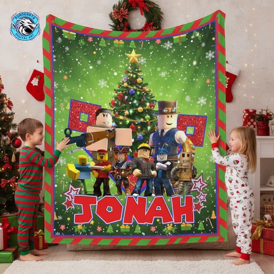 Discover Personalized Christmas Gamer Fleece Blanket: Holiday Kids Throw