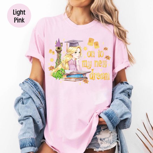 Discover Disney Rapunzel Princess Graduation Shirt, On To My New Dream Graduate shirt, Princess Senior Graduation Trip Outfit, Gift For The Grad