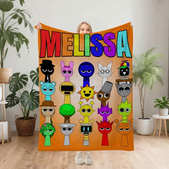 Discover Personalized Colorful Sprunki Game Blankets - Sprunki Video Game Characters, Children's Birthday Gifts, Fun Gifts for Gamers.