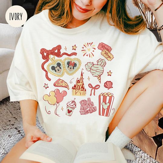 Discover Heart Locket Magic Kingdom Shirt, Minnie Mouse Ears In Magical world Disney Tee, Coquette Bow Locket Castle Valentine Gift